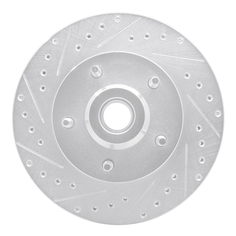 Dodge Ram 1500 Van Brake Rotor (1) - Front Left - R1 Concepts - Drilled & Slotted - Silver - 2003